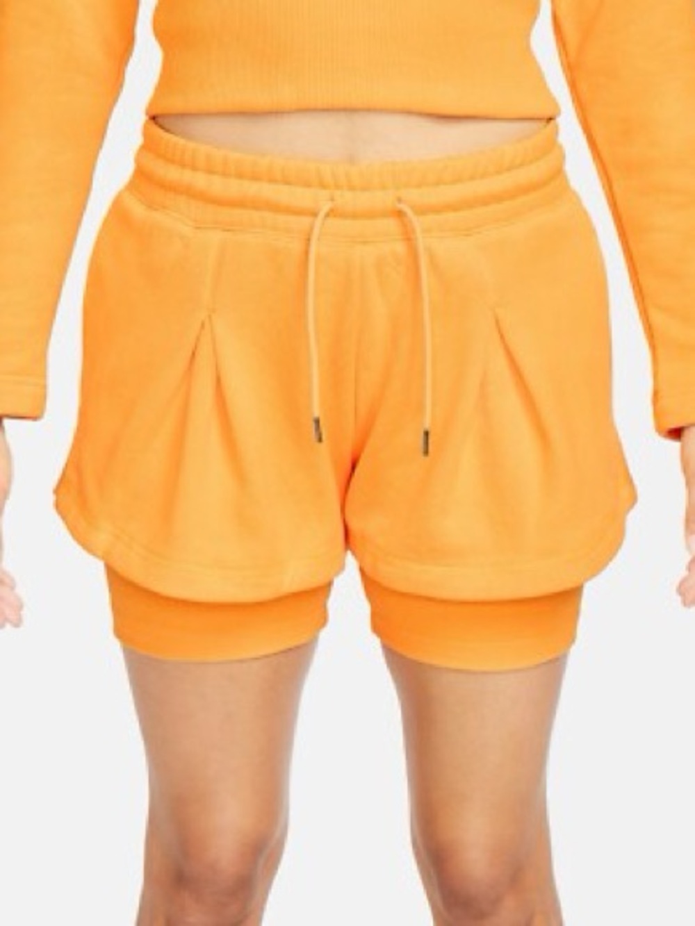 Nike Orange Layered Drawcord Bike Shorts